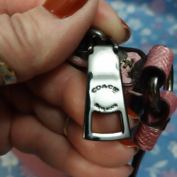 3259 Small Pink Shimmer Coach Crossbody Bag / Matching Card Carrier. - Picture 13 of 14